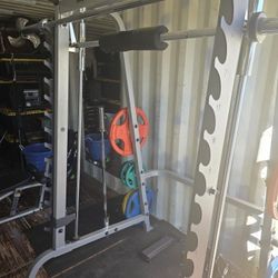 Smith Machine, bench and weights 