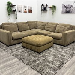 Tan Sectional Couch - Free Delivery 