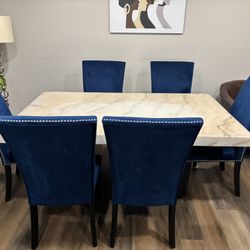 Artemis Marble Table and 6 Chairs