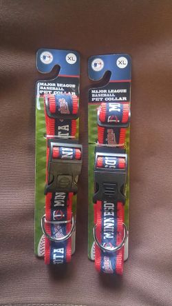 Two extra large Minnesota Twins official license dog collars