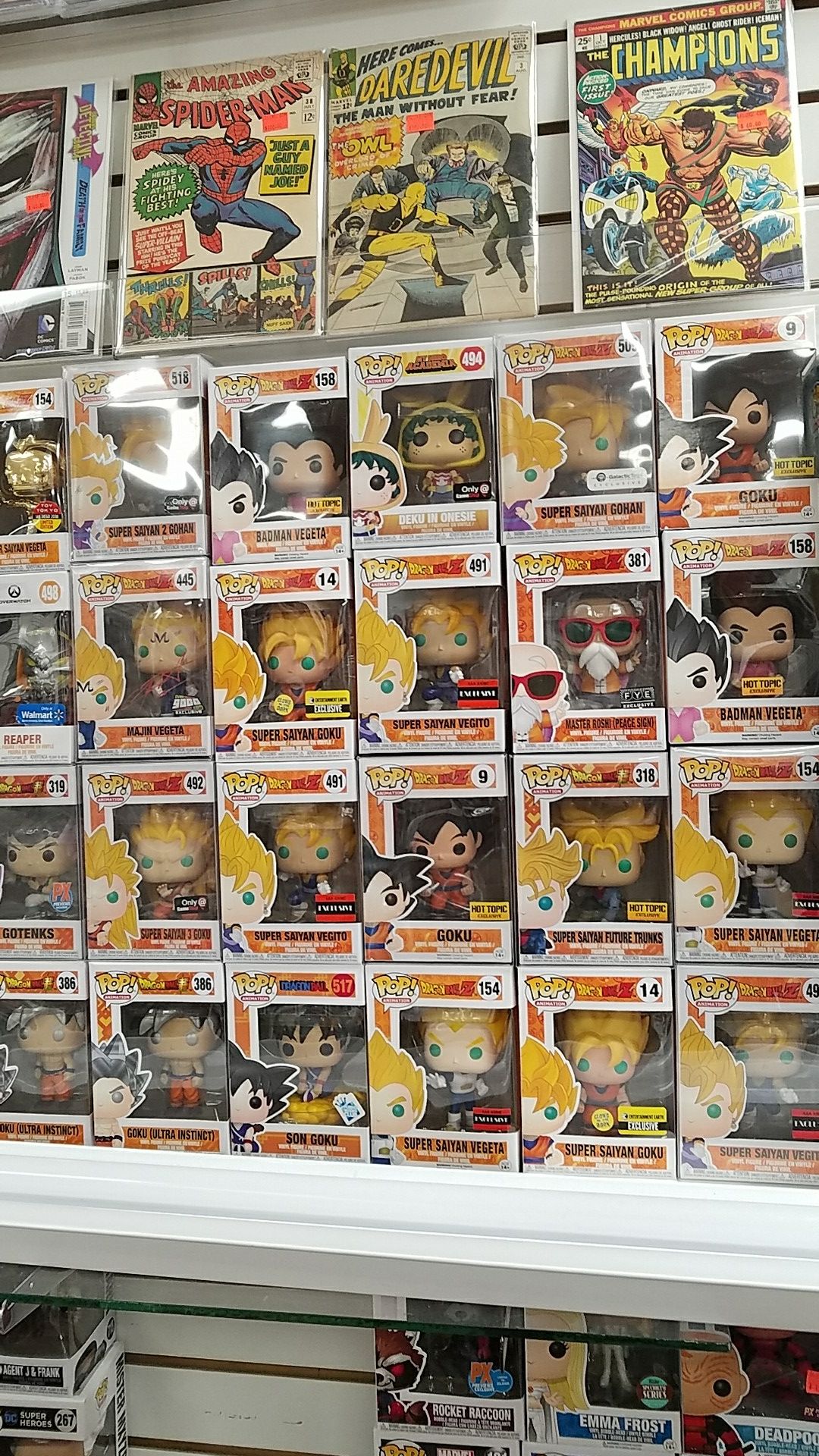 Comics & Anime super store with over 15000 comics and over 1000 funko pop rare exclusive dragon ball convention