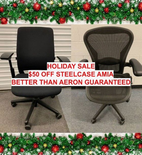 HOLIDAY SALE Steelcase Amia GUARANTEED to be better than the Herman Miller Aeron Office Chair