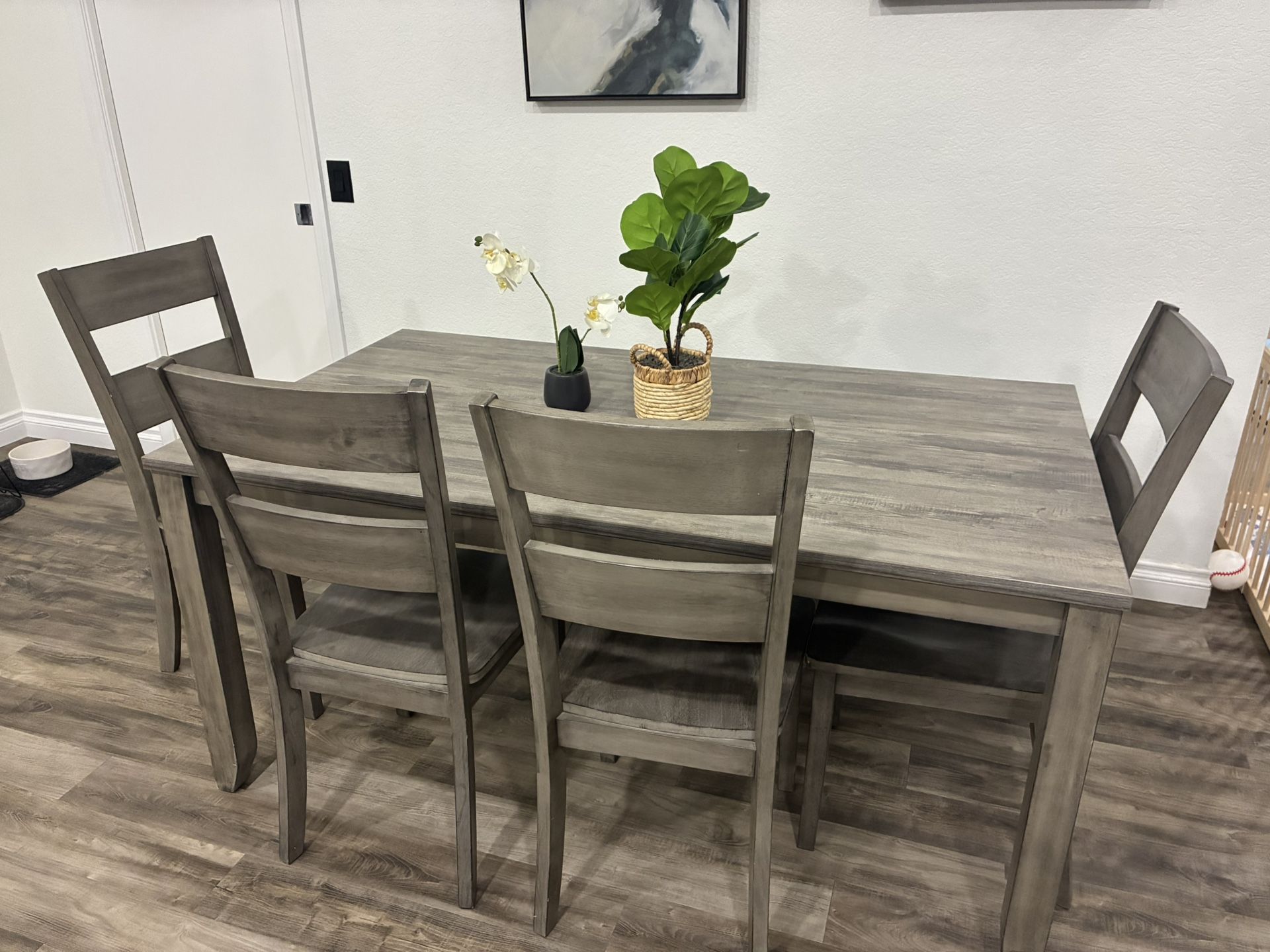 Gray Kitchen Table With 4 Chairs And Bench