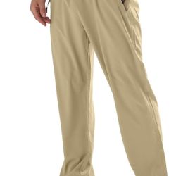  Men's Running Athletic Pants with Zipper Pockets Quick Dry 4-Way Stretch Waterproof Casual Pants Size XL  Brand new 