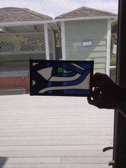 Seahawks stained glass
