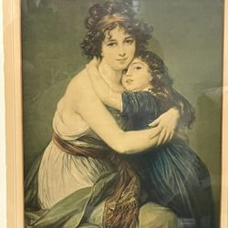 Antique Art In Wood Frame 