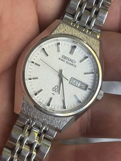 Seiko King Quartz In Great Original Condition Canvas Dial Works Perfectly