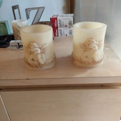 Two Real Wax Electronic Candles