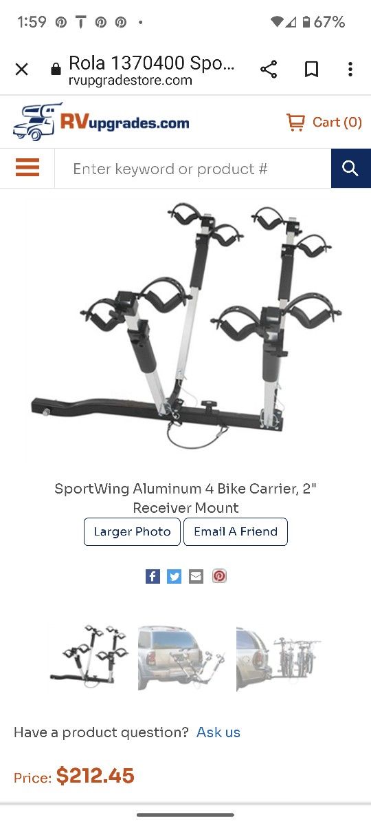 Highland Aluminum SportWing 4 Bike Carrier