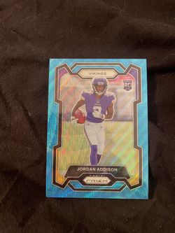 Jordan Addison Rookie Blue Wave /199 Panini Prizm