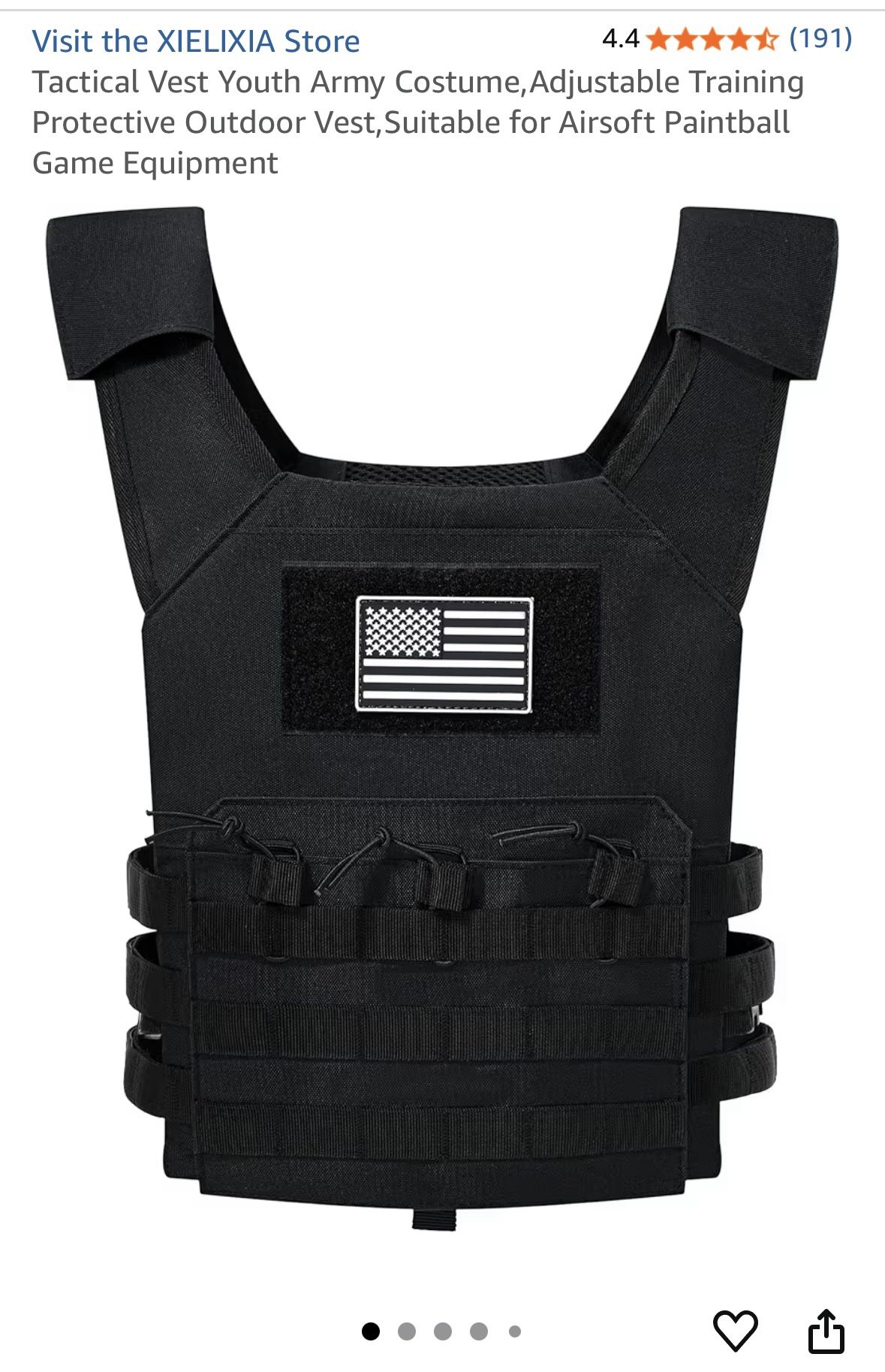 Youth black vest