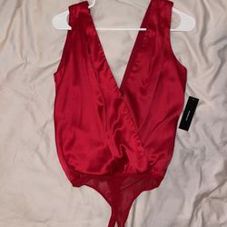 xs Red Lulus Bodysuit NWT!