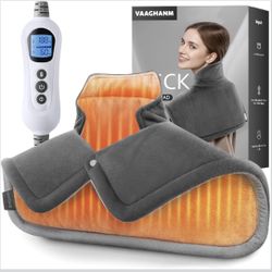 Heating Pad: Electric Heat Pad for Pain Relief-Weighted Instant Heating Pads for Neck and Shoulders-6 Heat Options & 6 Auto Timer Mode-Gifts for Mom W