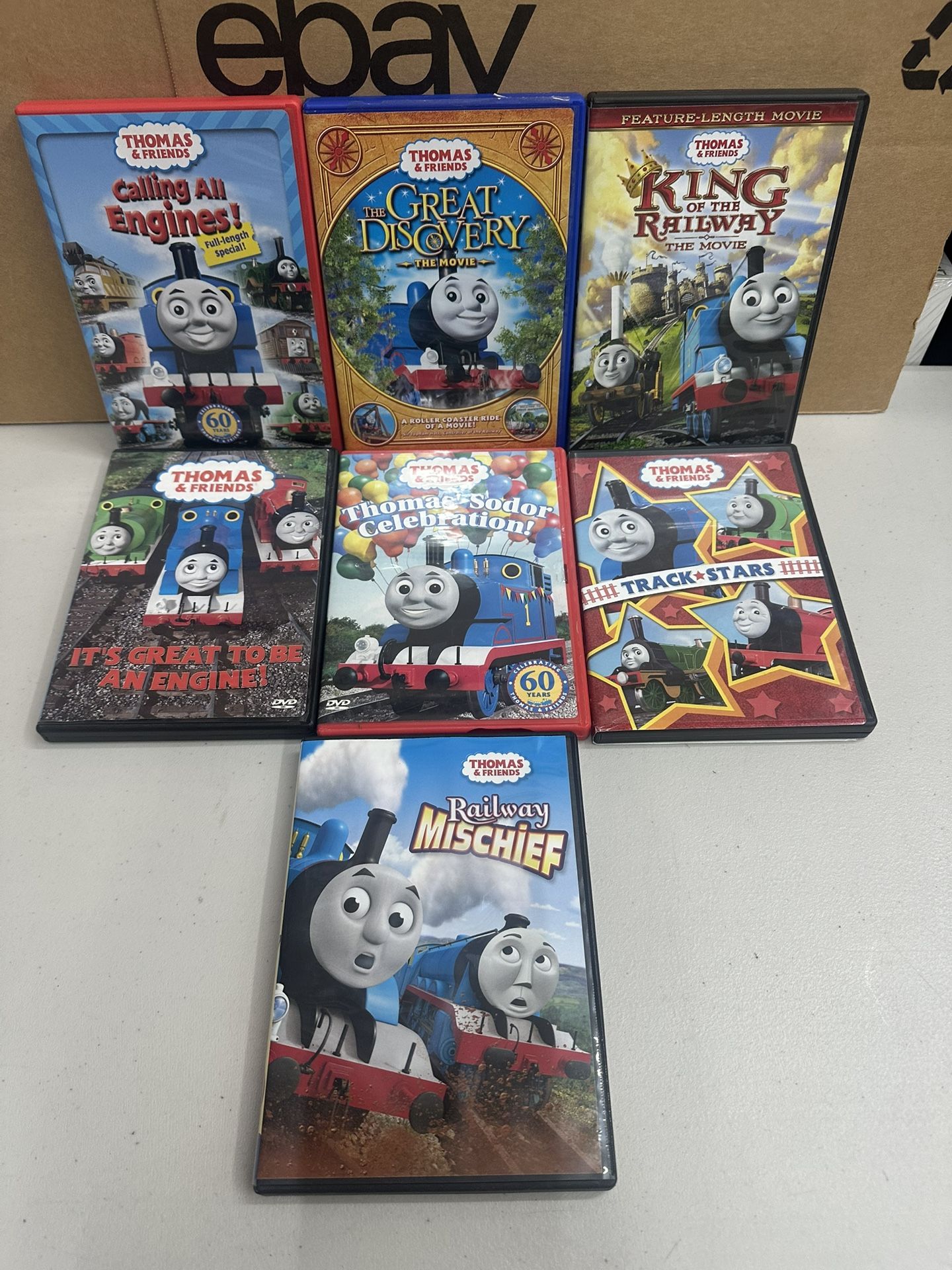 Lot of 7 Thomas the Tank Engine Thomas & Friends Classic DVDs Bundle Trains Kids