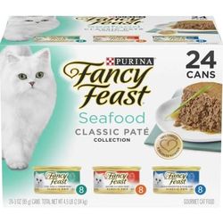 Purina Seafood Classic Pate Cat Food Variety Pack - 24 Cans of Gourmet Nutrition