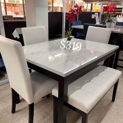 Beautiful! 5-pc dining table set with bench