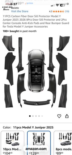 11-Piece Carbon Fiber Door Sill Protector Set – Tesla Model Y Juniper