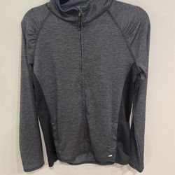 New Balance Womens Athletic Full Zip Sweatshirt Dark Gray Navy Size XL 14/16