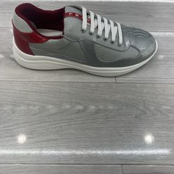 Prada Sneakers Red Grey