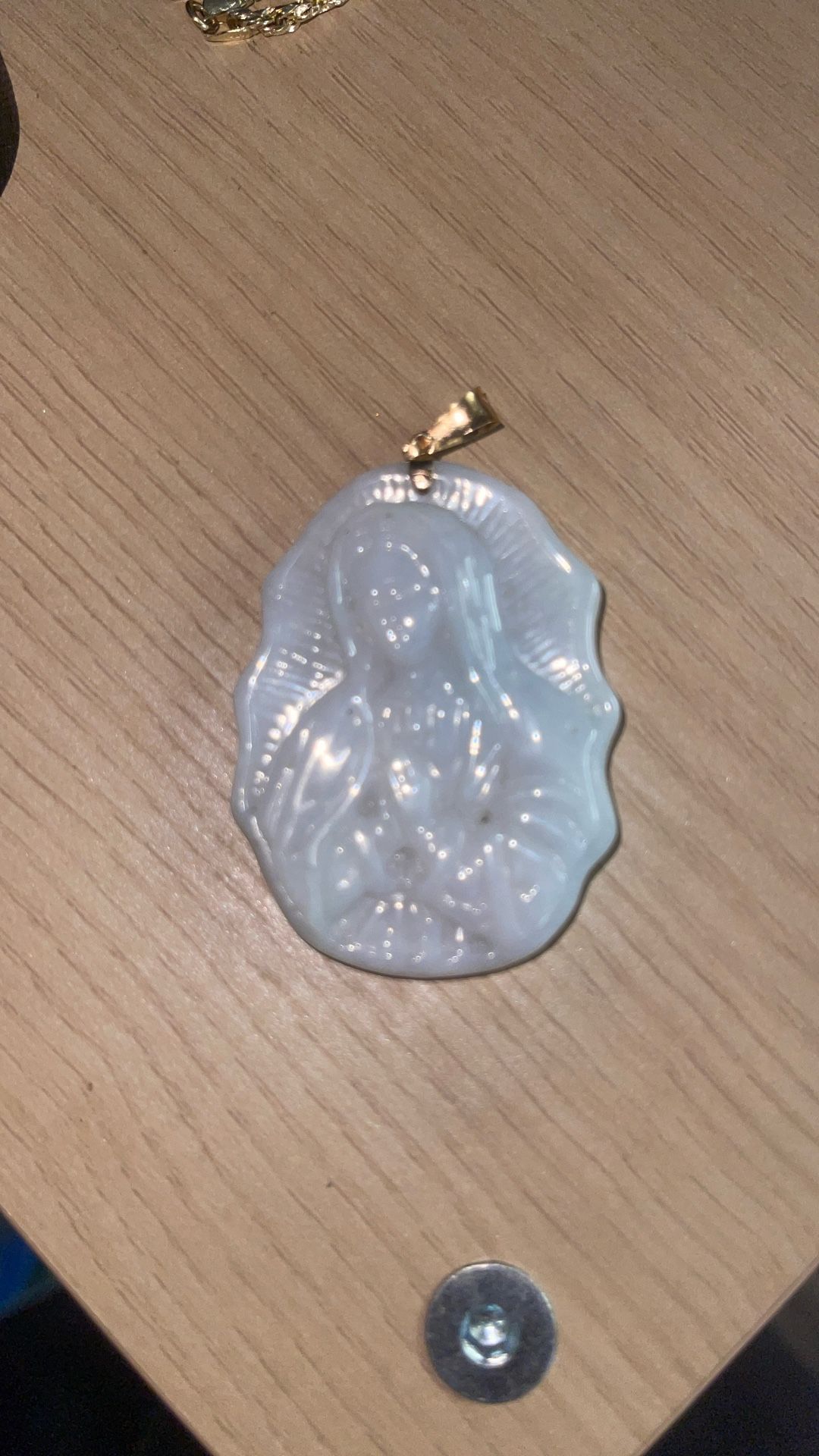 Virgin Mary Jade Pendant