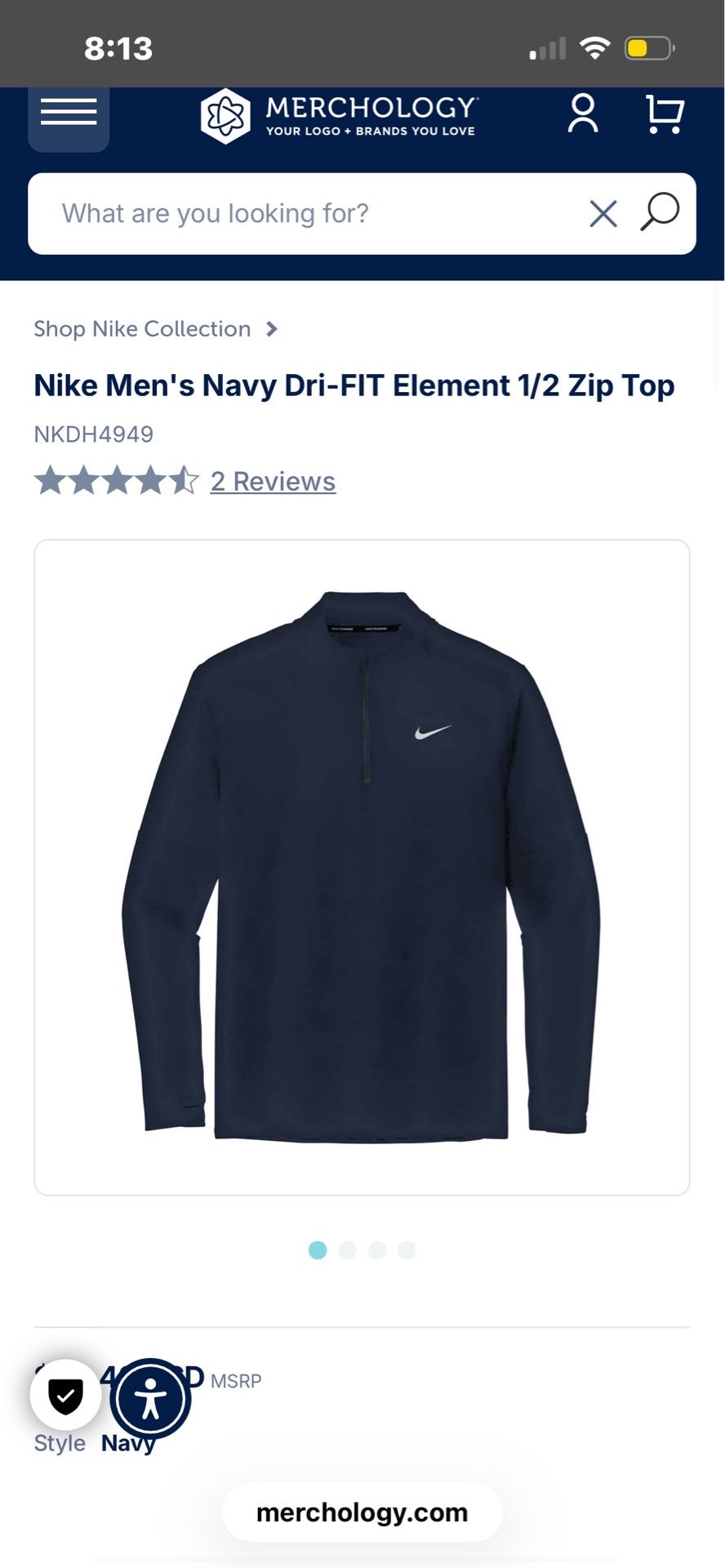 Nike Dri-FIT Half-Zip Golf Long Sleeve Pullover Mens 3XL Blue CK6076-451 NWT