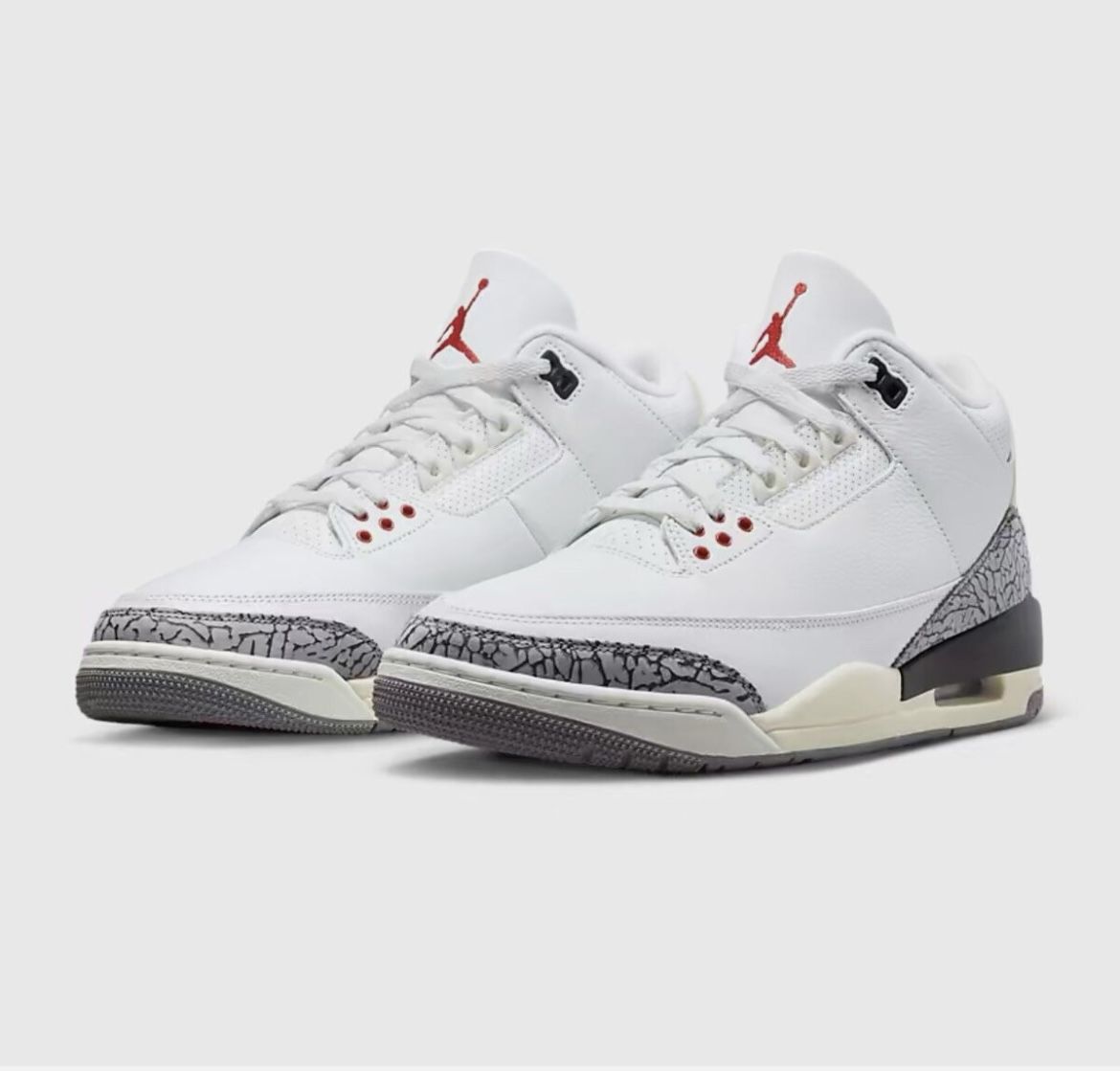 Jordan 3 White Cement Reimagined – DS Size 12 w/ SNKRS Receipt