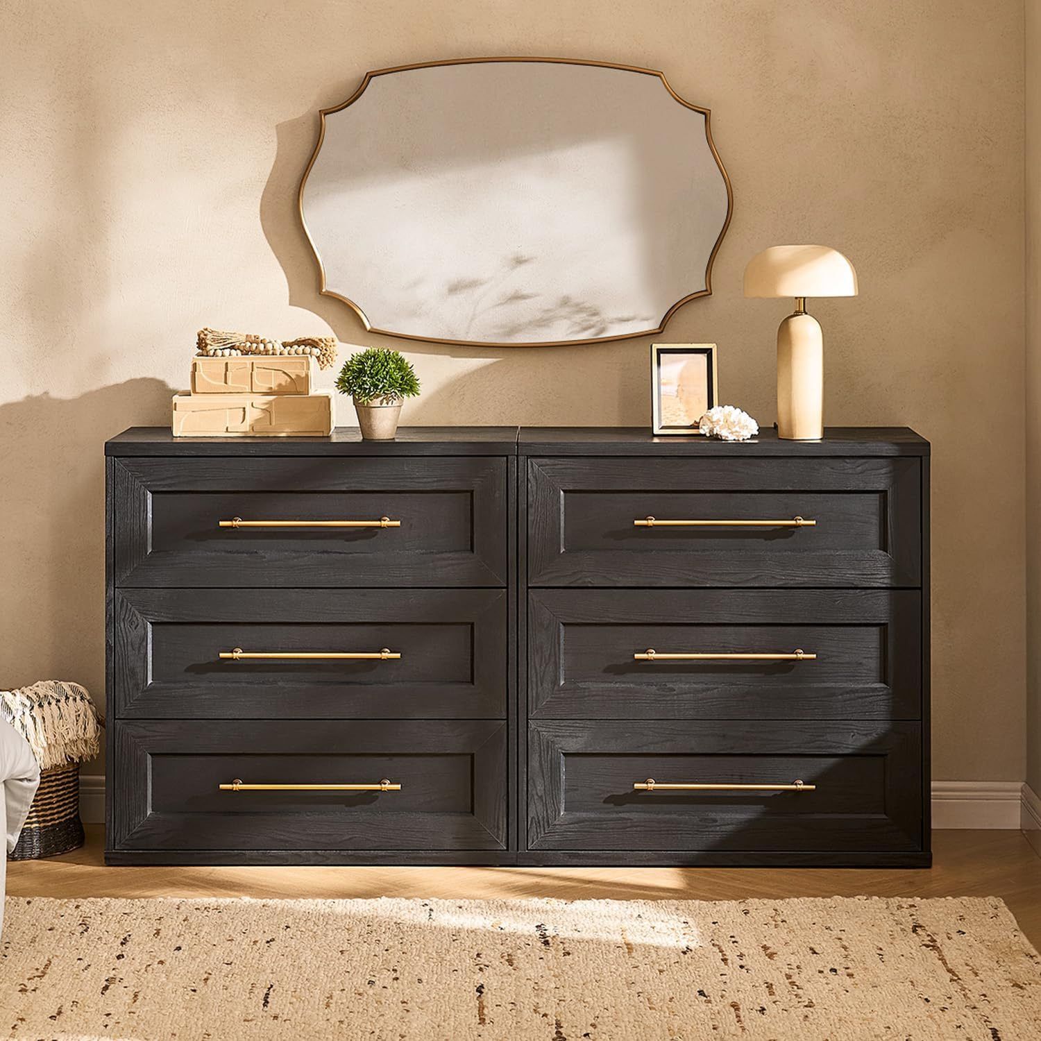 mopio Blake 3 Drawer Dresser for Bedroom, Chest of Drawers, Wood Dresser Organizer, Modern Farmhouse, Tall Night Stand, Enhanced Safety, Sturdy Compli