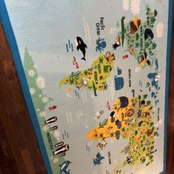 Kids Rug - Map Of World 5’x8’