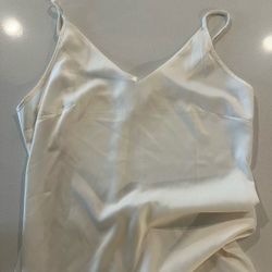long silk slip on dress