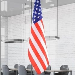 Indoor Flagpole Kit with Weighted & Thickened Base 6-8FT Adjustable Height,Aluminum Commercial Indoor Flag Pole for Office School City Hall,Heavy Duty