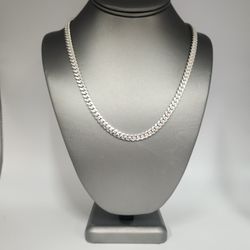 Elegant 925 sterling silver Miami Cuban Chain Necklace 22"