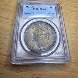 1883 CC Toned Morgan Dollar 