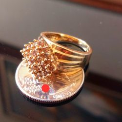 $325! Beautiful 10k Gold 25 Chocolate Diamond Ring Size 7