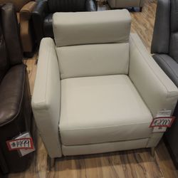 Leather Power Recliner — Natuzzi Editions (Greige) 0756C200F5415OA