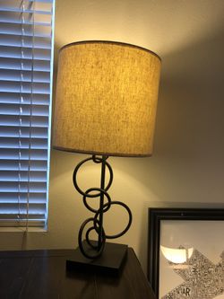 Brown Fabric Table Lamp 24 inches high