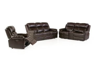3 Piece Power Reclining Living Room Set - Top Grain Leather