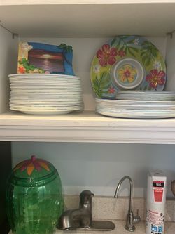 Tropical Beach Themed Plates – Palm Trees & Coastal Designs