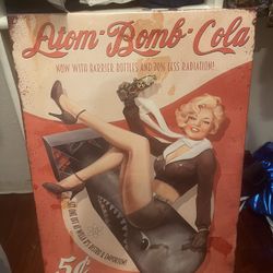 old vintage coca-cola wooden framed picture 