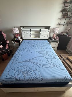 Full Size- 4 Drawer LED Farm-style Bed frame