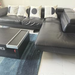 Black section sofa