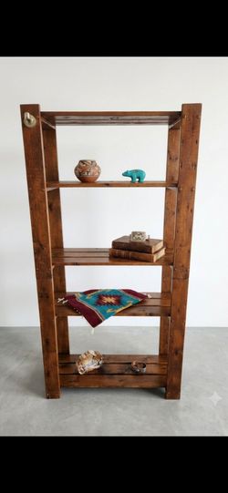 Solid Wood 5-Tier Rustic Bookcase / Display Shelf