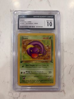 Ekans 1999 Pokémon Fossil 1st Edition CGC 10