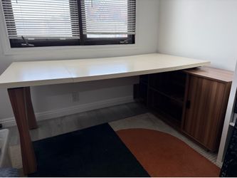 Tribesigns 71" Executive L-Shaped Desk with Storage Cabinet & Shelves