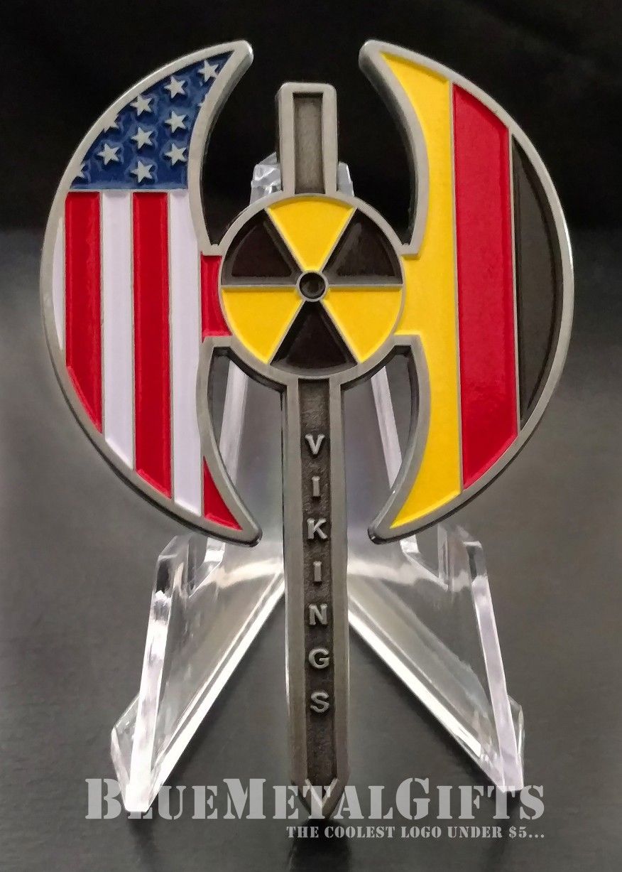 Sword/Battle Axe coin: 702 MUNSS US and Germany flags, a Vikings coin - BlueMetalGifts