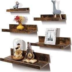  Floating Shelves for Wall Décor Storage, Set of 5