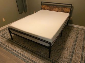 Full Size Bed Frame & Purple Mattress