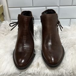 Born Bowlen Ankle Boots Booties Shoes Women's Size 8.5 M Brown Leather Side Zip