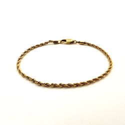 2.5mm Gold Plated Rope Bracelet – Stainless Steel – New