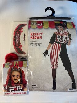 SPIRIT of HALLOWEEN. KREEPY KLOWN SIZE X LARGE (12-14)