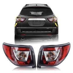 1 Pair Tail Light Rear Lamp Compatible for 2013-2017 Chevy Traverse Left Driver And Right Passenger Side With Bulbs Both Lights 9 6 GM28